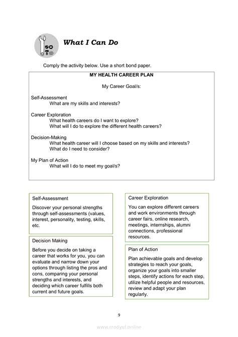health career plan grade 10